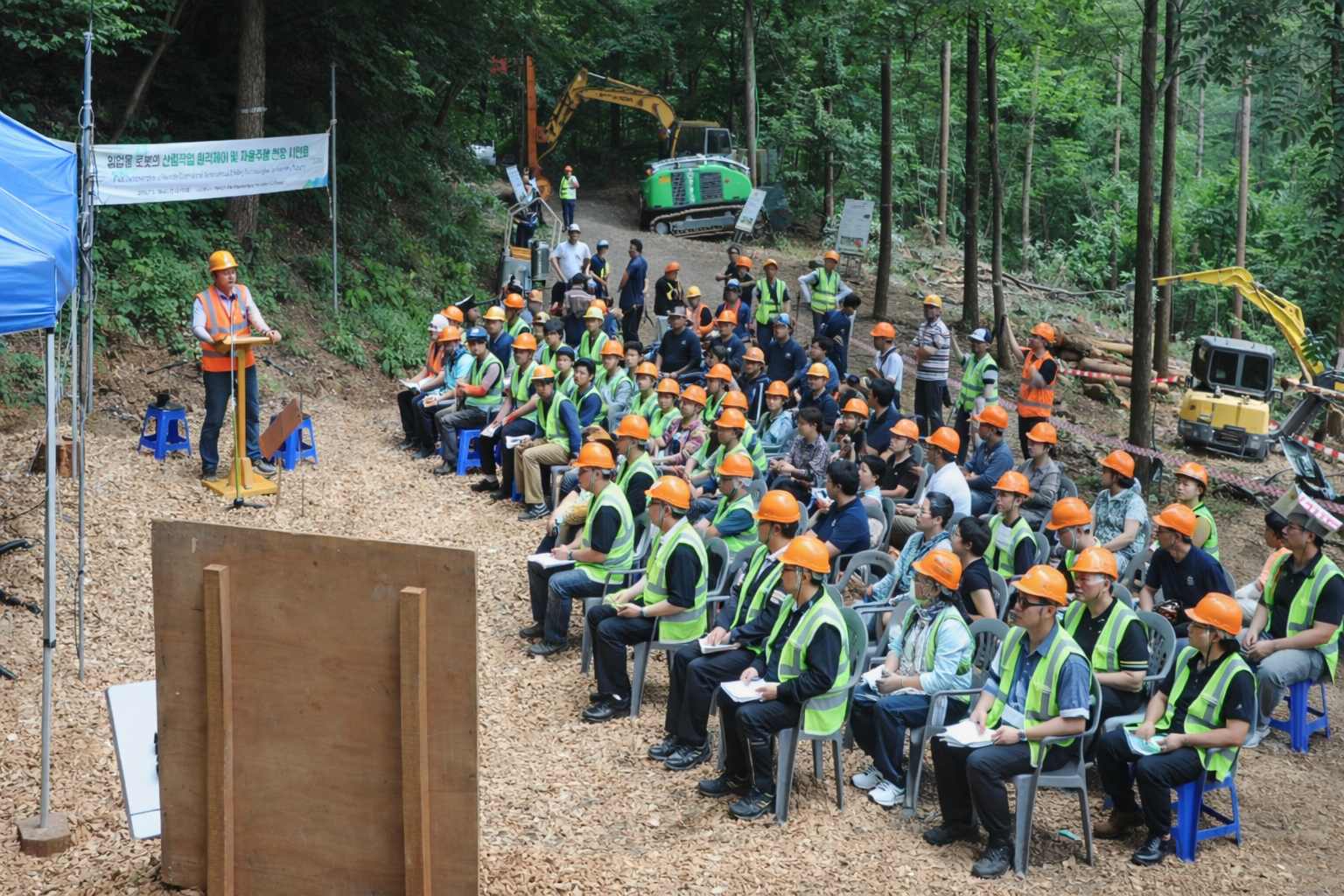 Учасники міжнародної конференції KSFE-FETEC 2025 під час практичного семінару в лісовій місцевості